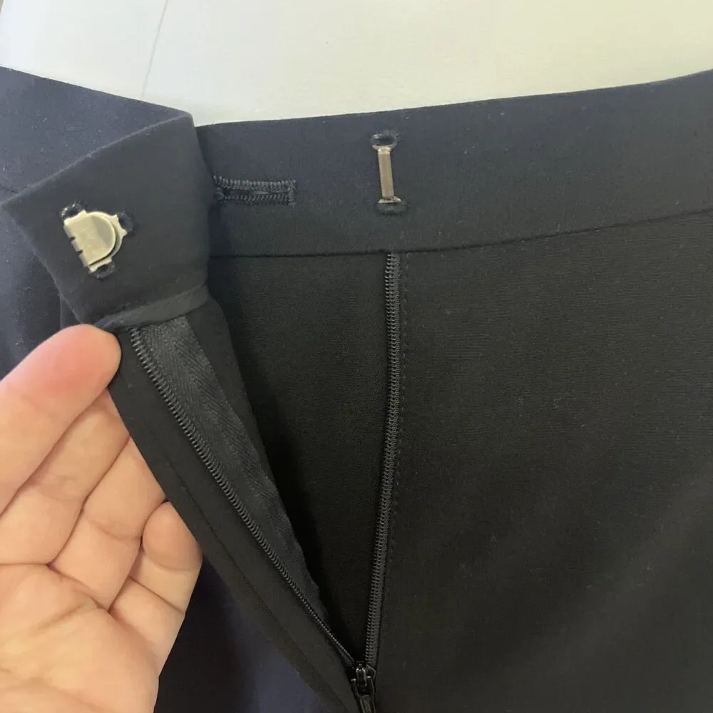 Talbots Women’s Black Stretch Mixed Blend Pleats Pockets Maxi Back Slit- Size 8
